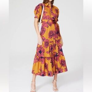 Marissa Webb Collective Cutout Short Sleeved Floral Shirt Dress